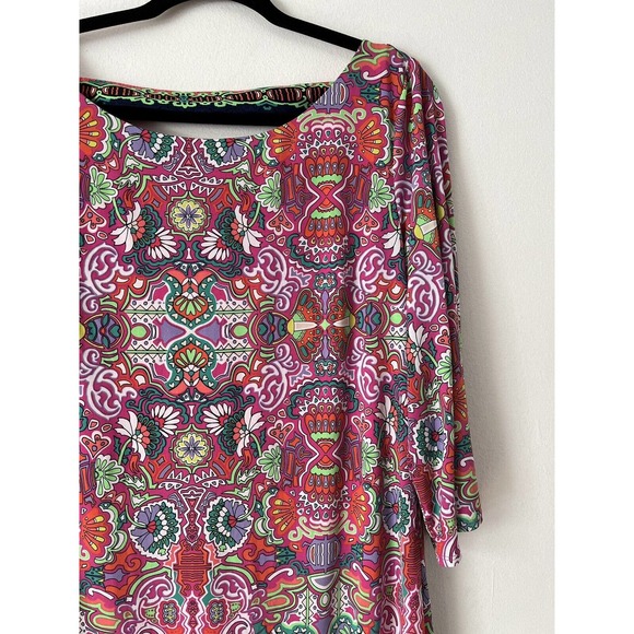 Laundry By Shelli Segal Colorful Floral Paisley Print Shift Dress Size Large - Picture 3 of 6